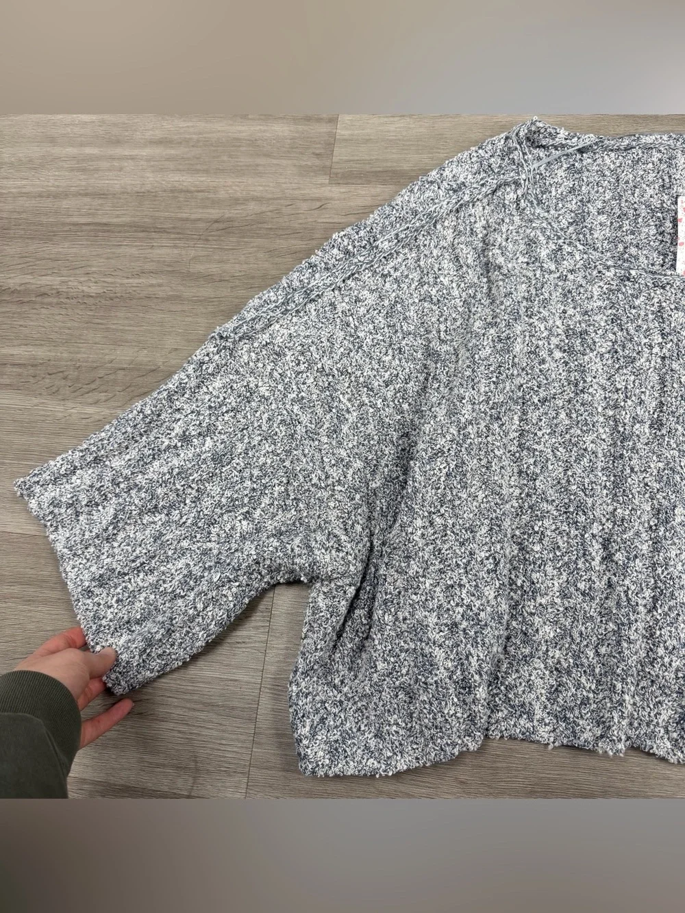 Free People Size Medium Good Day Pullover Sweater Charcoal Knit Oversized